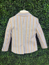Italian Bimbalo Blue and Brown Striped 5 Piece Linen Suit