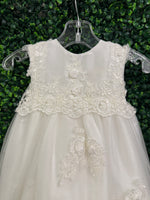 Macis Design Girls’ Rosette and Lace Christening Gown - CH280