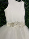 Nan & Jan Satin Bodice Drop Waist Long Communion Dress - Alex