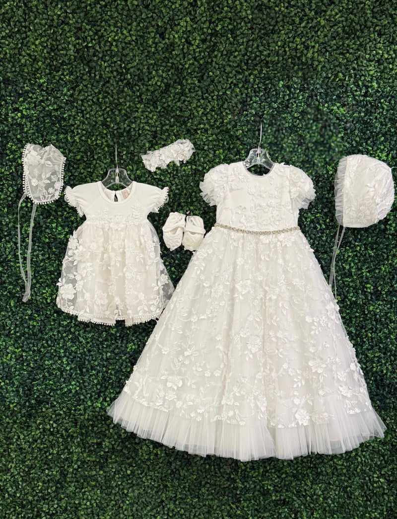 Princess Daliana 3D Beaded Floral Lace Bundle Y24199 6 Months / White / High-Low