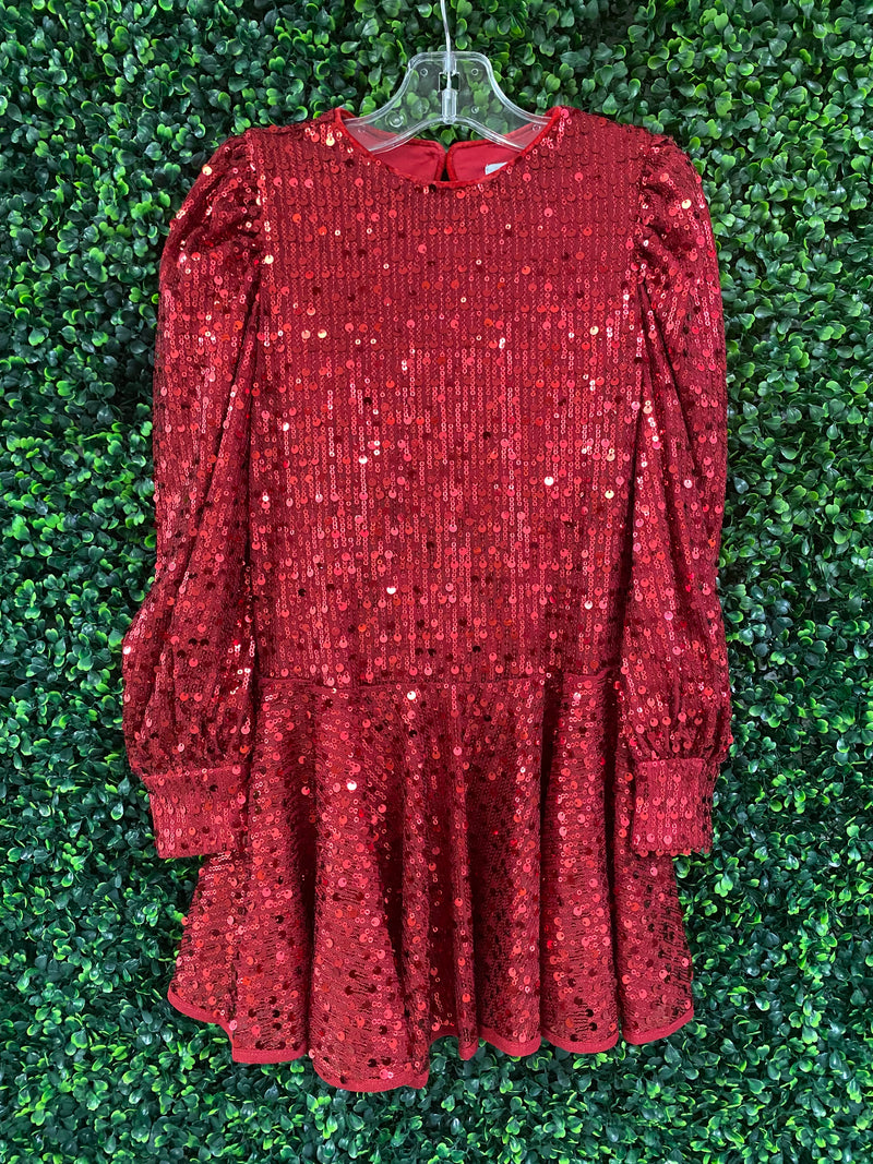 Abel & Lula Ruby Red Sequin Dress 5538