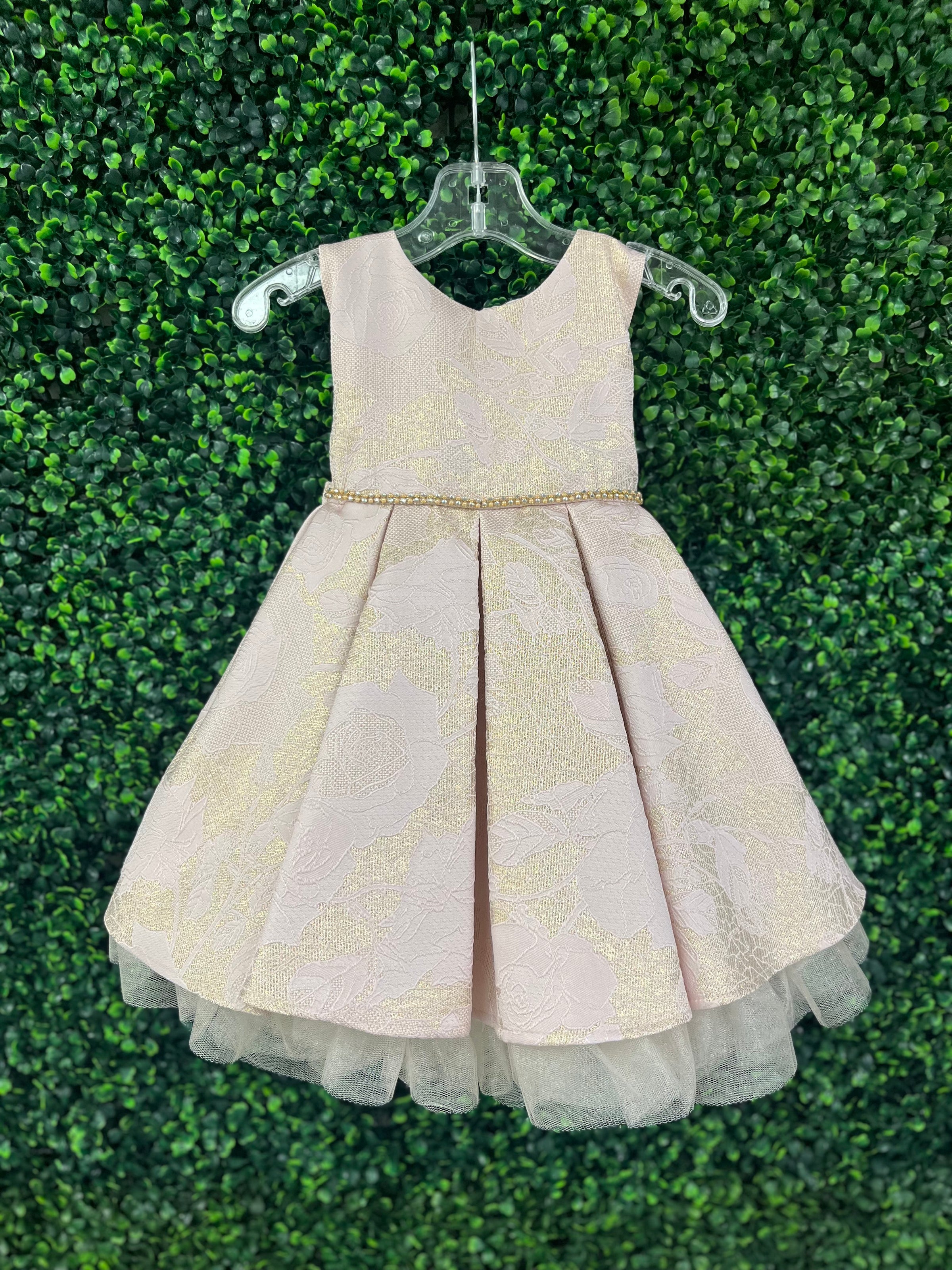 Sweet Kids Girl's Jacquard Short Party Dress 6-12 Months / Pink Sweet Kids Girl's Jacquard Short Party Dress 6-12 Months / Pink