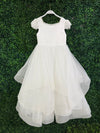 Teter Warm Satin Tiered Gown With Pearl Back Back SK20