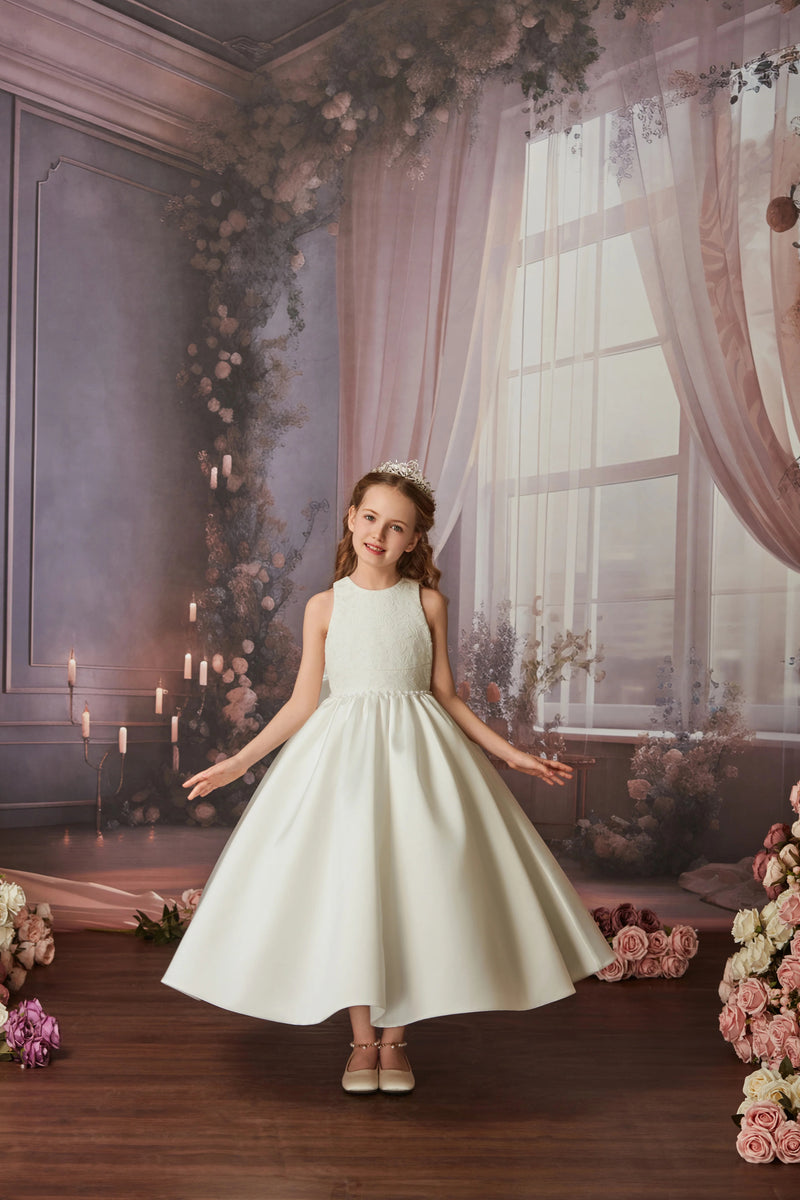 Princess Daliana White Halter Lace Gown Z25004