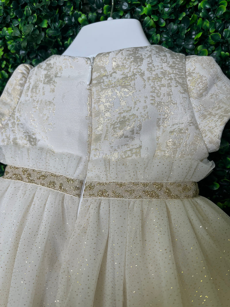 Made in Italy! Michelina Bimbi Girls' Couture Gold Shimmer Dress and Bolero Set 3 Months / Gold Made in Italy! Michelina Bimbi Girls' Couture Gold Shimmer Dress and Bolero Set 3 Months / Gold