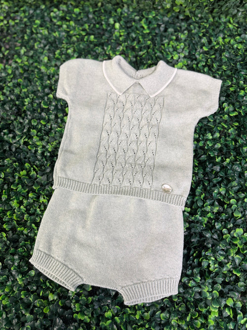 Martin Aranda Sage Collar Knit Bloomer Set