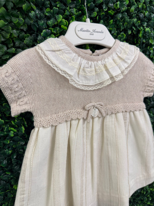 Martin Armanda Taupe Knit and Linen Dress