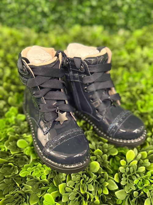 Mayoral Girls' Navy Patent Leather Ankle Boot 46566