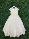 Princess Daliana Girls’ Rosette Lace Long Gown - Z25069