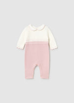 Mayoral Girl’s Pink Collared Knit One Piece Set 2601