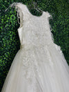 Princess Daliana Girls’ Diamond White Floral Feathered Party Dress D24187