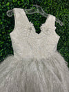 Tha Designs Girls’ White Feathered Party Dress