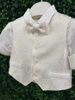 Michelina Bimbi Boys Brocade Vest Christening Knickers Outfit