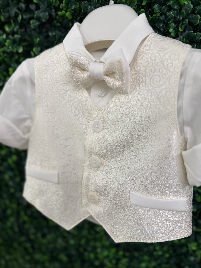 Michelina Bimbi Boys Brocade Vest Christening Knickers Outfit