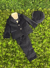 Bimbalo Boys’ Velvet Navy Pinstripe Five Piece Suit Set