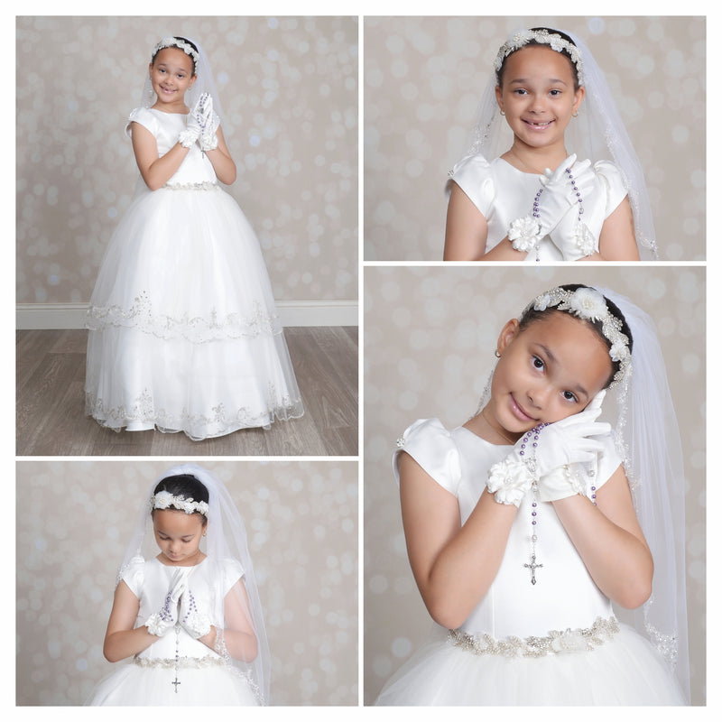 communion dresses little falls nj Angels Garment Dr-2207 Sparkled Lace Communion Dress - Size: 14