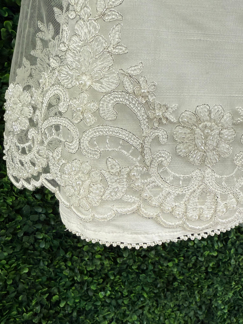 Piccolo Bacio Girls' Raw Silk and Lace Baptism Gown Katrina
