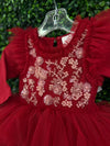 Oh La La Couture Girls’ Onesie Romper Red Beaded and Sequins Tutu