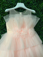 Princess Daliana Girls’ Pink Tiered Pleated Party Dress- DAW2L1077