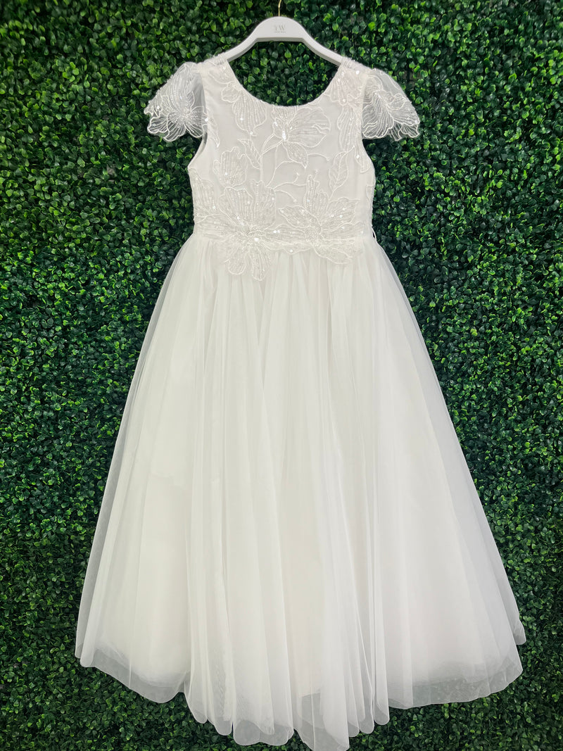 Teter Warm Floral Beaded Bodice Gown SK11