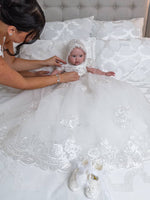 Princess Daliana Floral Lace Appliqué Cathedral Length Dress -Z24338