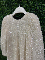 Abel & Lula Winter White Sequin Dress 5525