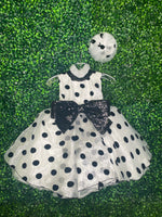 Girls’ Black and White Polka Dot Party Dress