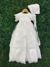 Piccolo Bacio Girls' Lace Flutter Sleeve Baptism Gown Nicolette