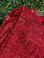 Abel & Lula Ruby Red Sequin Dress 5538