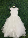 Macis Design Floral Lace and Tiered Skirt Communion Gown 19416A