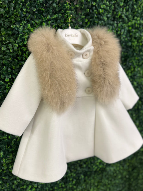 Bimbalò Girls’ Fur Trim Peacoat