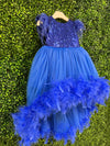 Royal Blue Feather Party Dress
