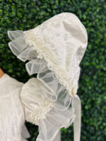 Piccolo Bacio Girls' Silk Embroidered Baptism Dress Virginia