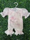 Katie Rose, Floral Cotton  Embroidered Lace Layette Set