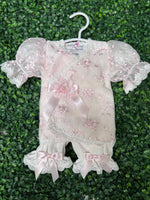 Katie Rose, Floral Cotton  Embroidered Lace Layette Set