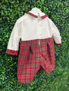 Bimbalo' Tartan Plaid Boys Bubble Romper Set