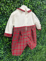 Bimbalo' Tartan Plaid Boys Bubble Romper Set