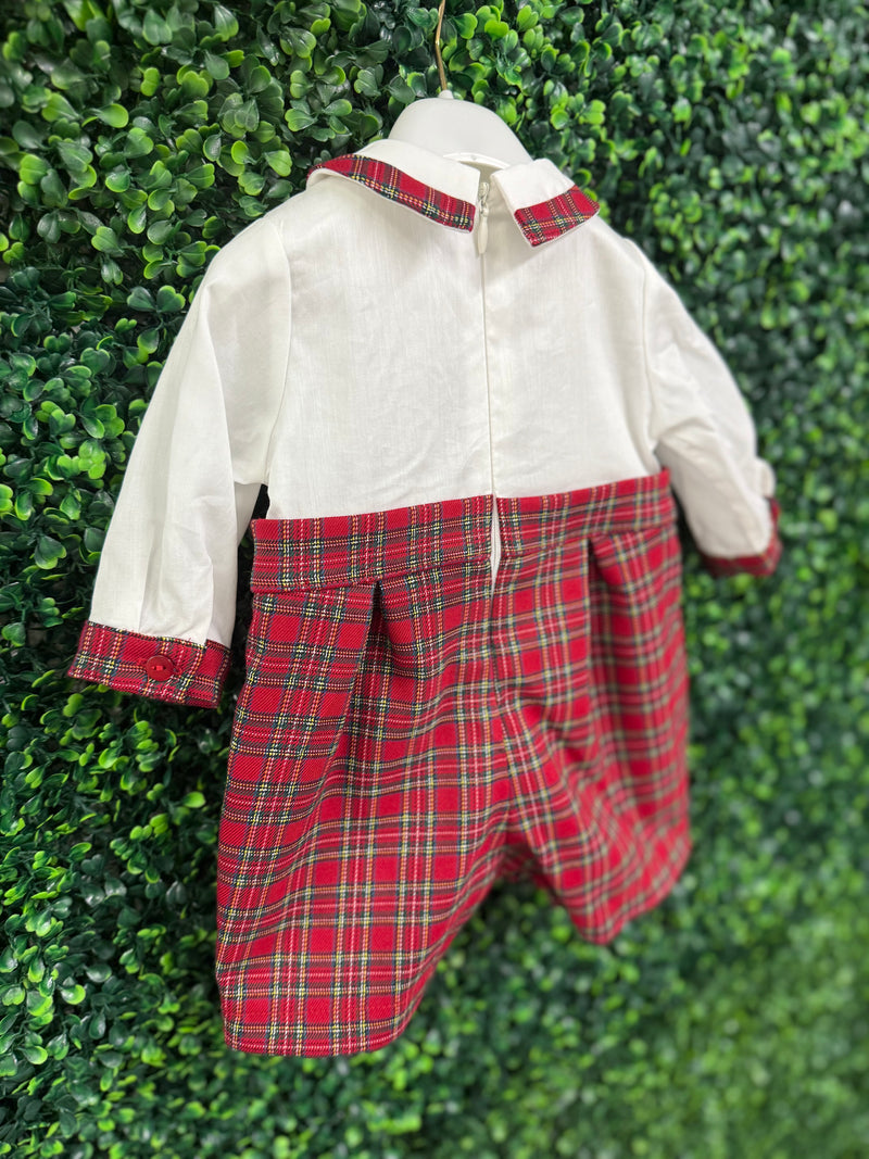 Bimbalo' Tartan Plaid Boys Bubble Romper Set