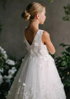 Teter Warm Long Cascading Petal Tulle Gown GS81 Back