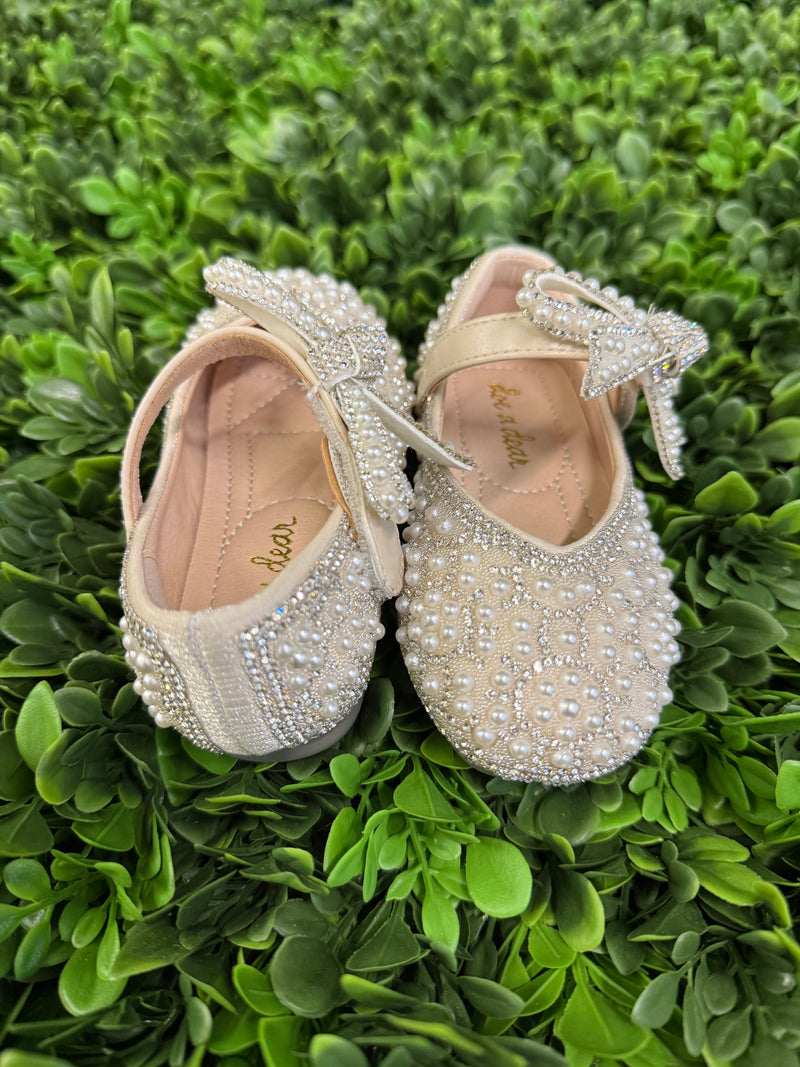 Doe A Dear Girl's Pearl and Rhinestone Shoes
