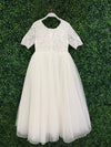 Teter Warm Lace Bodice Elbow Sleeve Gown SK35