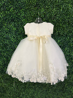 Nan & Jan Ivory Satin and Tulle Floral Dress 3812