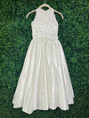 Macis Design Halter Top Satin and Organza Communion Gown with Pockets 19409