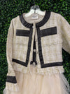 Oh La La Couture Girls’ Tweed Lady Jacket and Tutu Dress Set