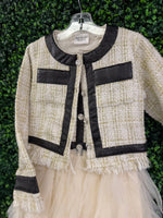 Oh La La Couture Girls’ Tweed Lady Jacket and Tutu Dress Set