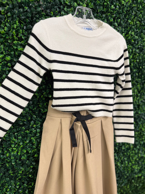 Mayoral Girls’ Stripe Sweater and Palazzo Pants Set 4014