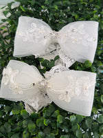Accessories by Adriana Bow Lace & Rhinestone Bow Headband HB203