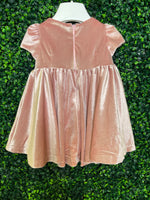 Made In Italy! Michelina Bimbi Girls' Pink Opalescent Velvet A-line Dress