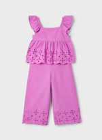 Mayoral Girls’ Fuchsia Linen Two Piece Set 3561