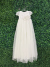 Nan & Jan Beaded Flower Lace Christening Gown - Eloise